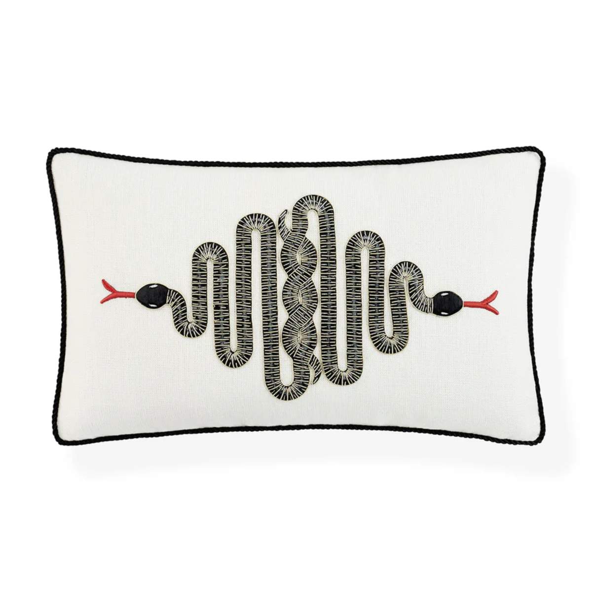 Jonathan Adler Snake Embroidered Cushion