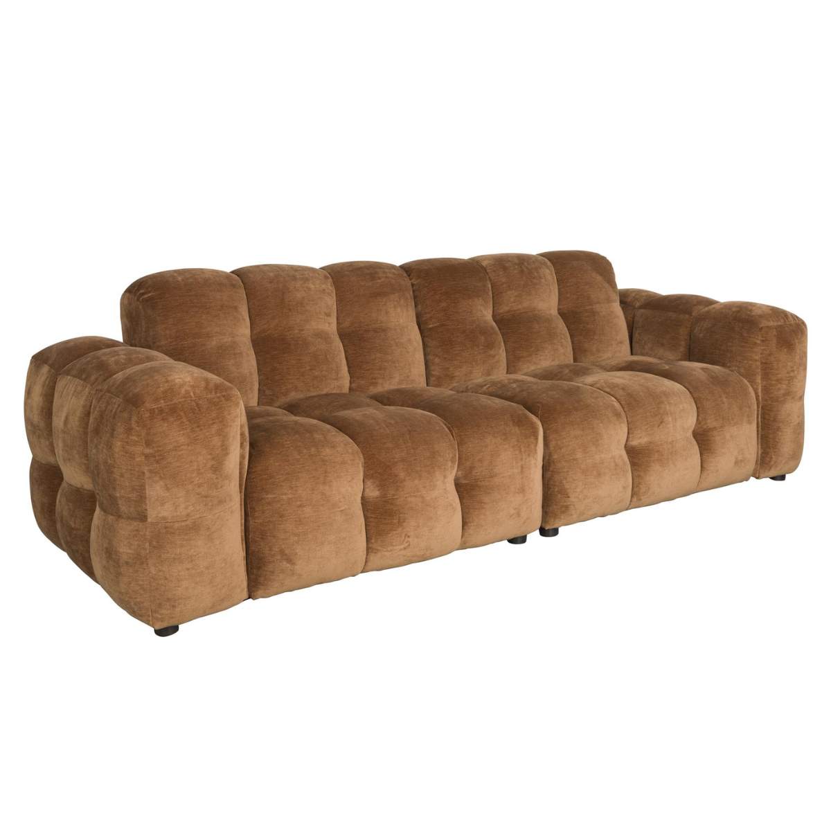 Dutch Bone Sofa Hackman 3-Seater Velours Cognac