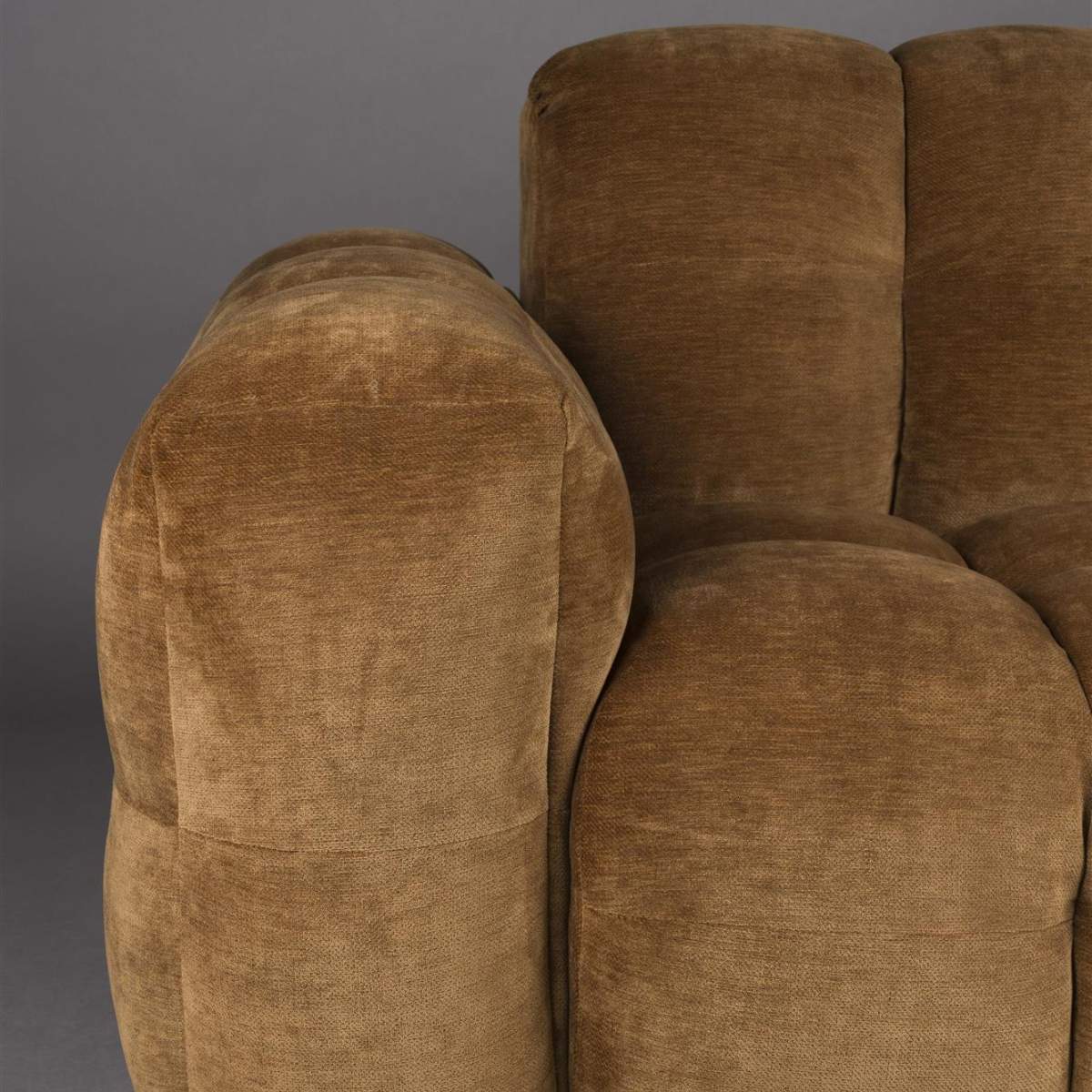 Dutch Bone Sofa Hackman 3-Seater Velours Cognac