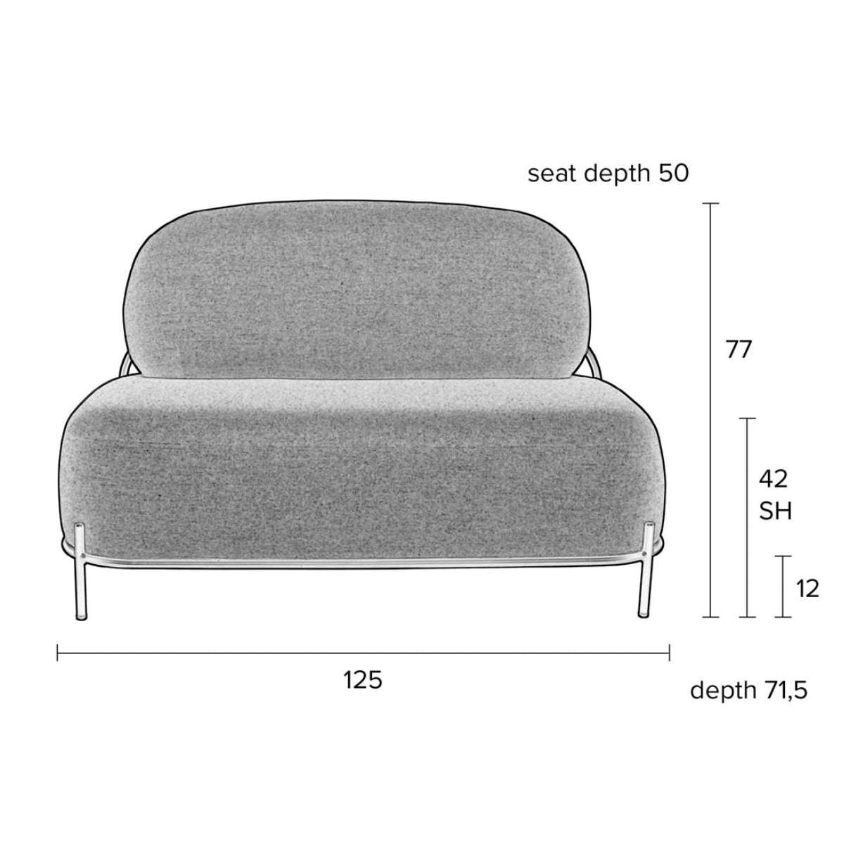 Beau&Co Sofa Polly Teddy Ivory