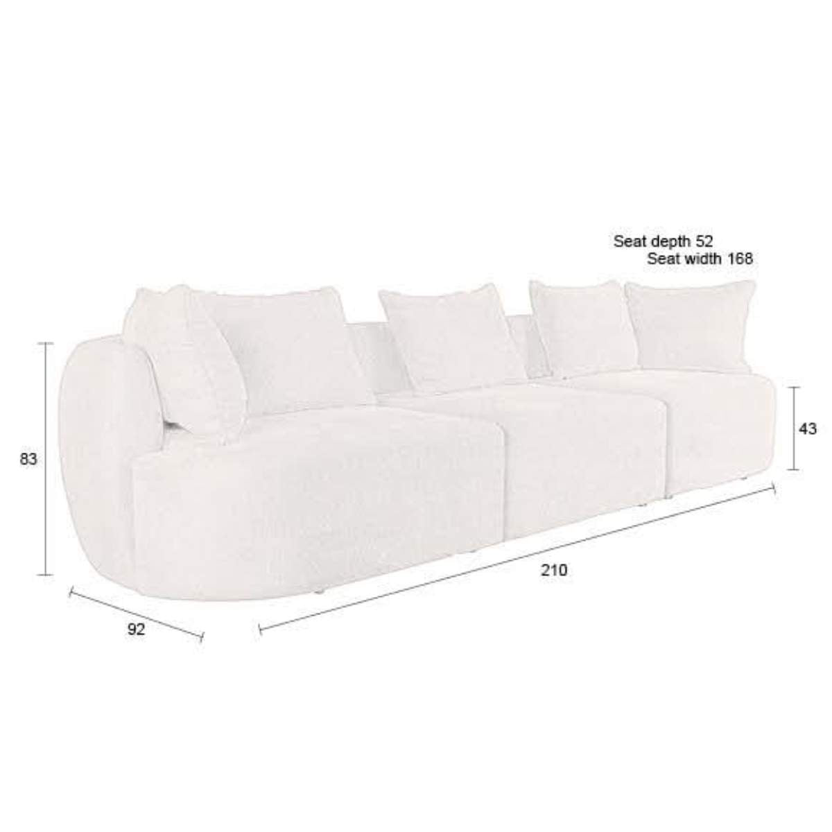Dutch Bone Sofa Rocca 4.5 Seater