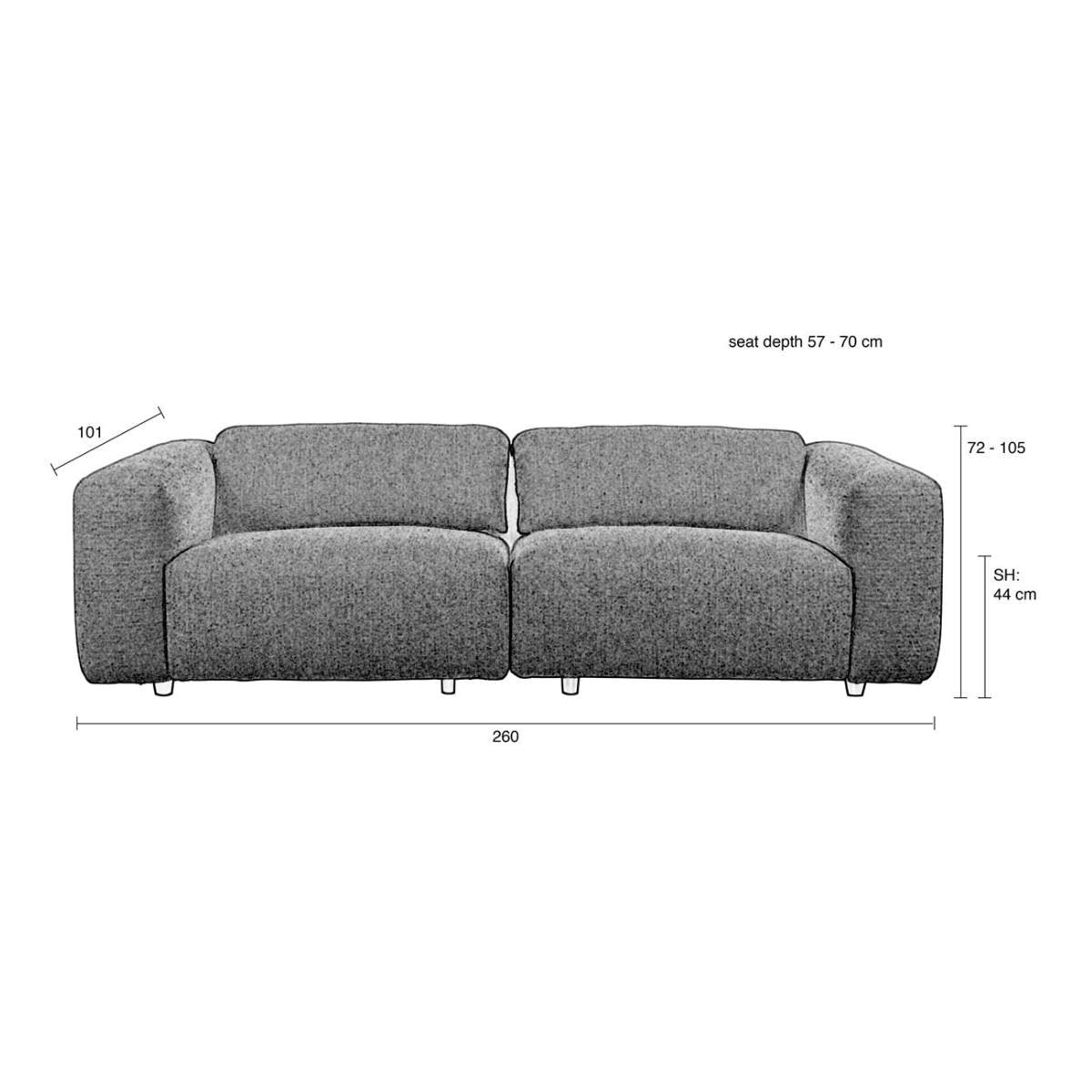 Zuiver Sofa Wings 3-Seater