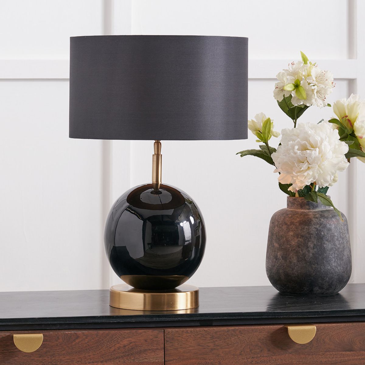 Pacific Lifestyle Sofia Black and Gold Enamel Table Lamp Base