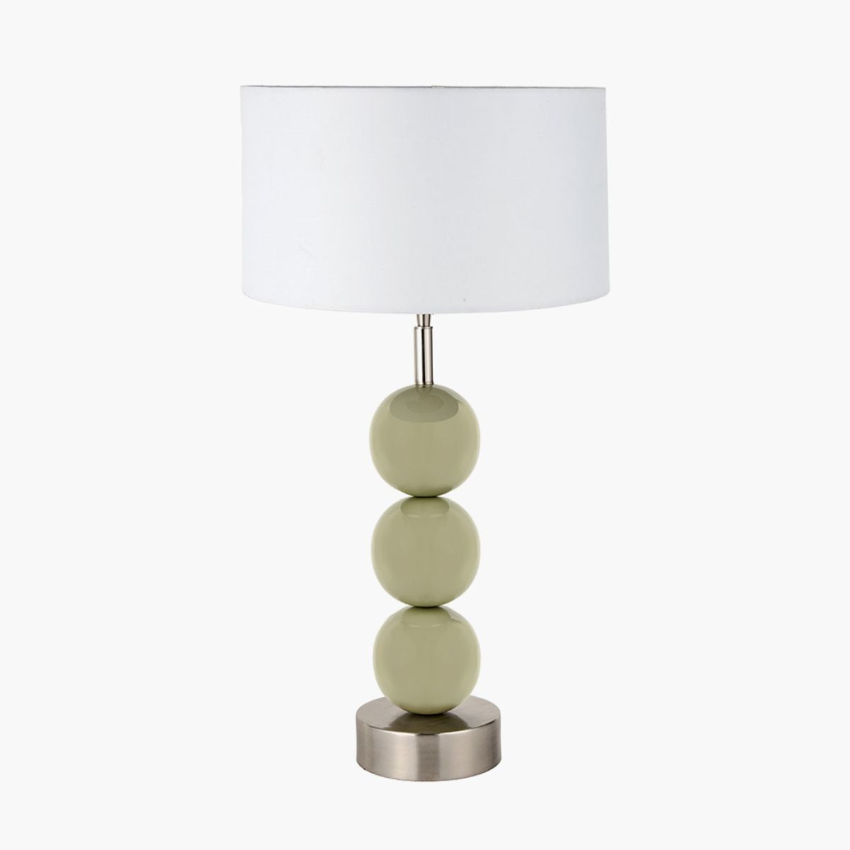 Pacific Lifestyle Sofia Sage and Silver Enamel 3 Ball Table Lamp Base