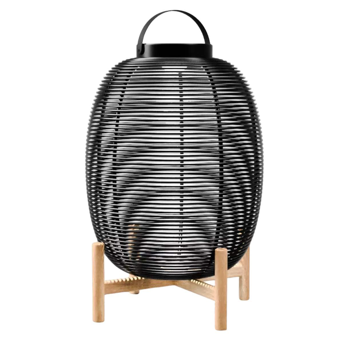 Vincent Shepherd Solar Lantern Black Tika Teak Base