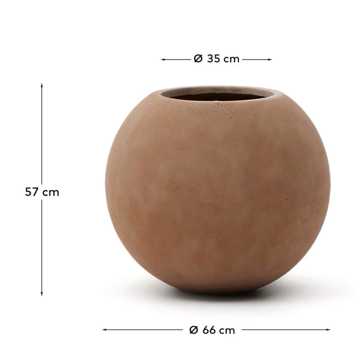 Kave Home Solna terracotta-effect planter Ø66cm