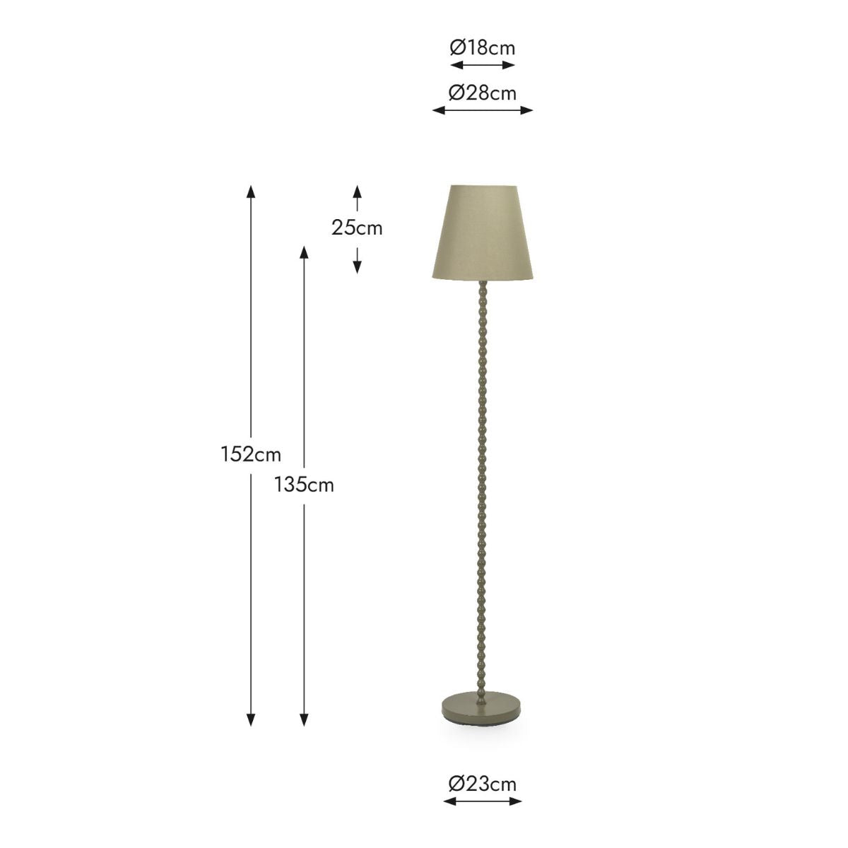 Pacific Lifestyle Sophia Olive Metal Bobble Floor Lamp