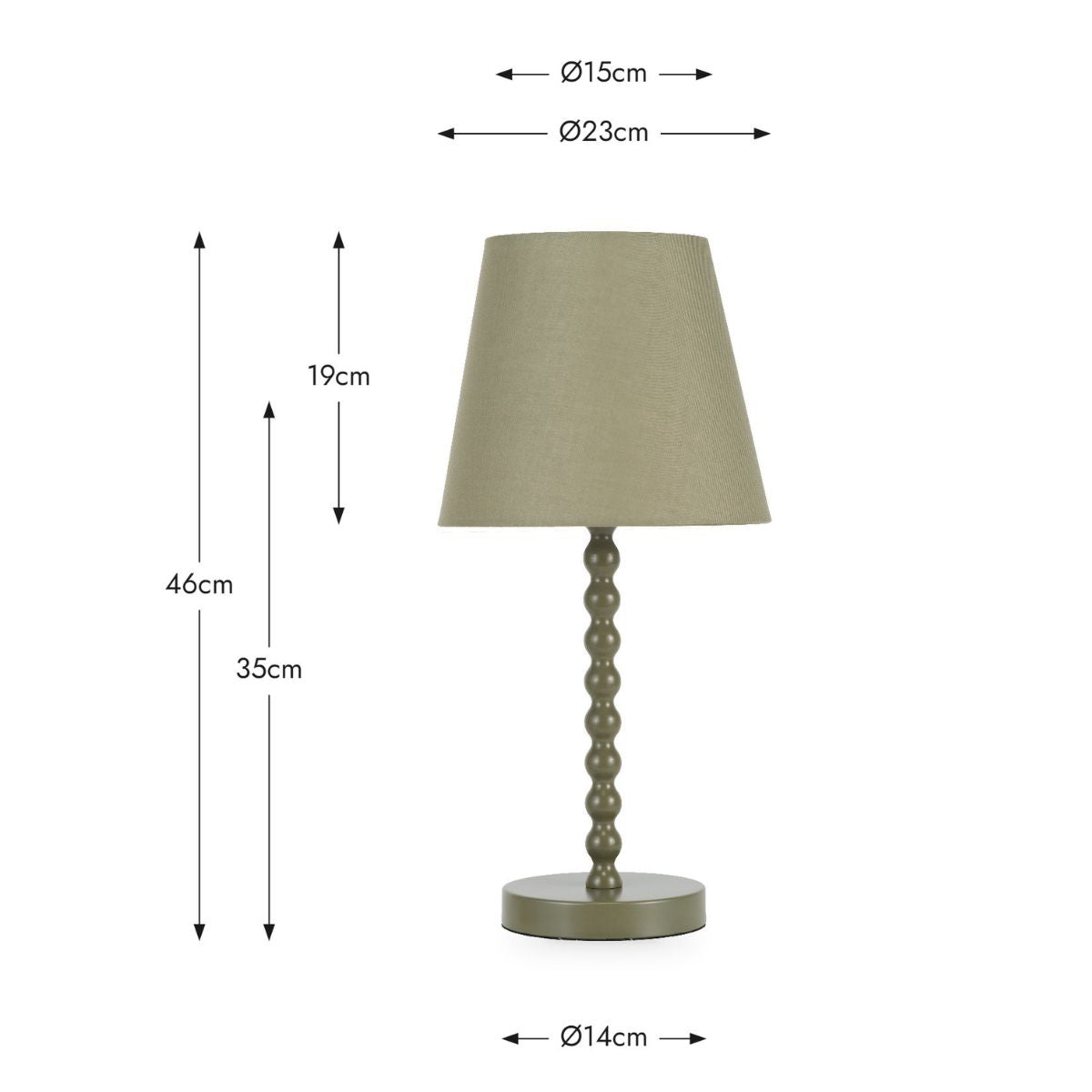 Pacific Lifestyle Sophia Olive Metal Bobble Table Lamp