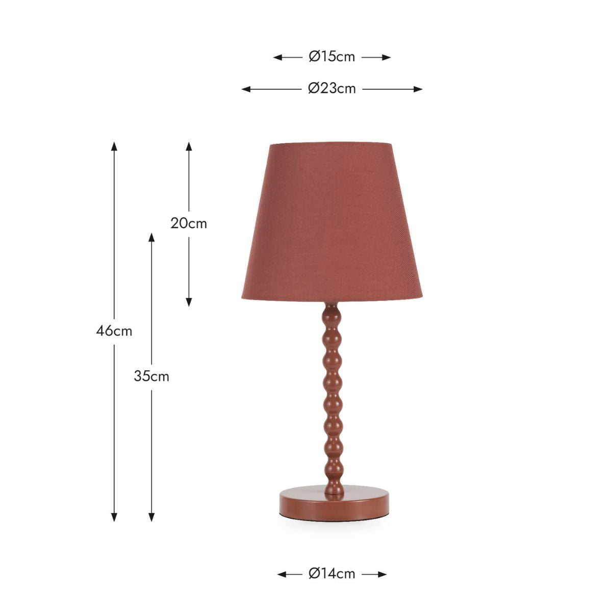 Pacific Lifestyle Sophia Terracotta Metal Bobble Table Lamp