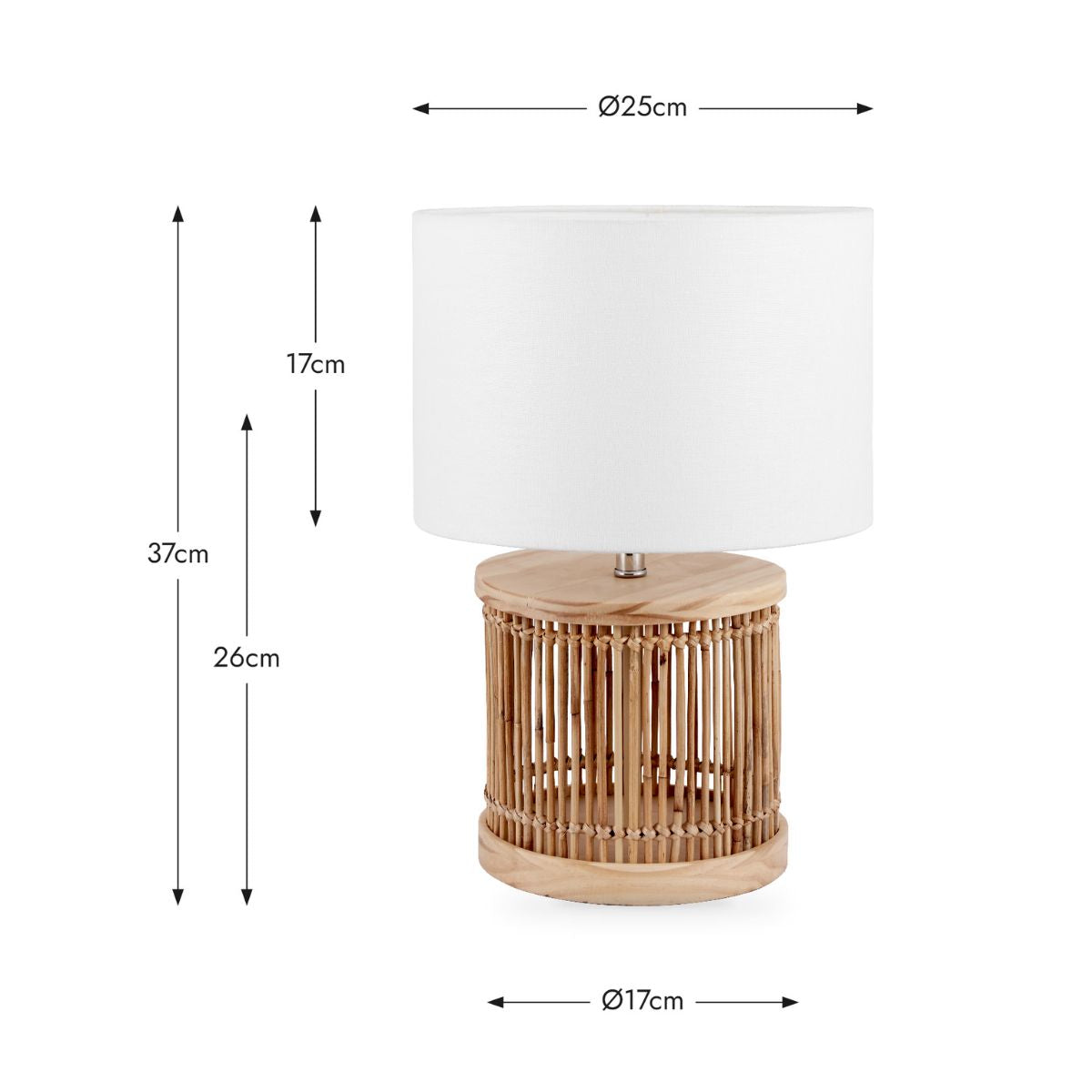 Pacific Lifestyle Sorbus Natural Ribbed Small Table Lamp