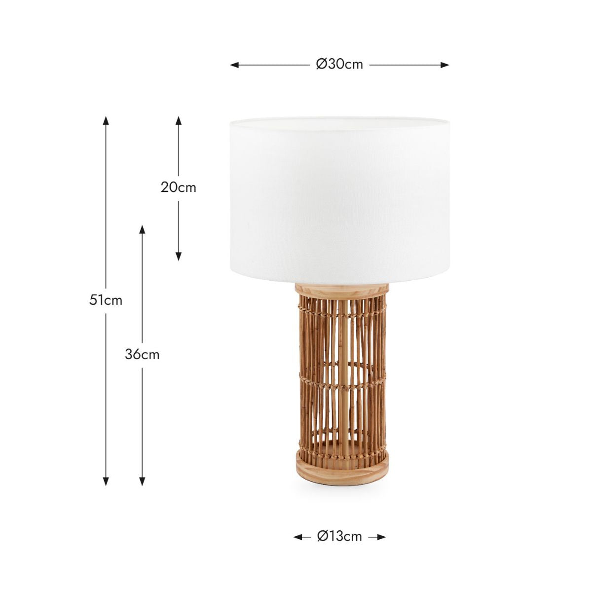 Pacific Lifestyle Sorbus Natural Ribbed Tall Table Lamp