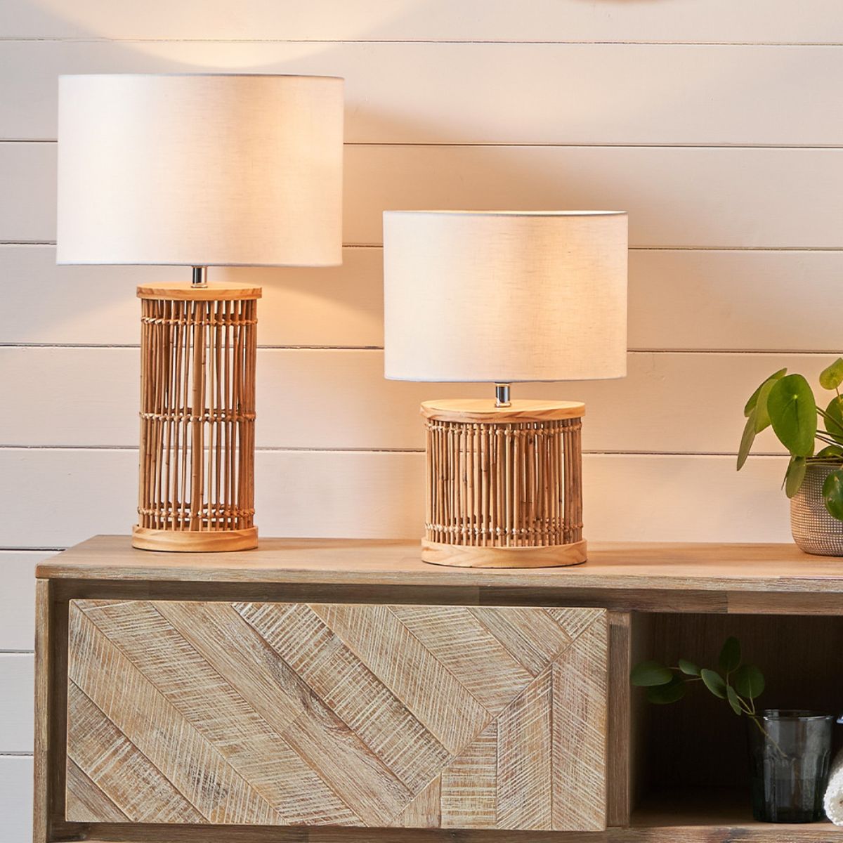 Pacific Lifestyle Sorbus Natural Ribbed Tall Table Lamp