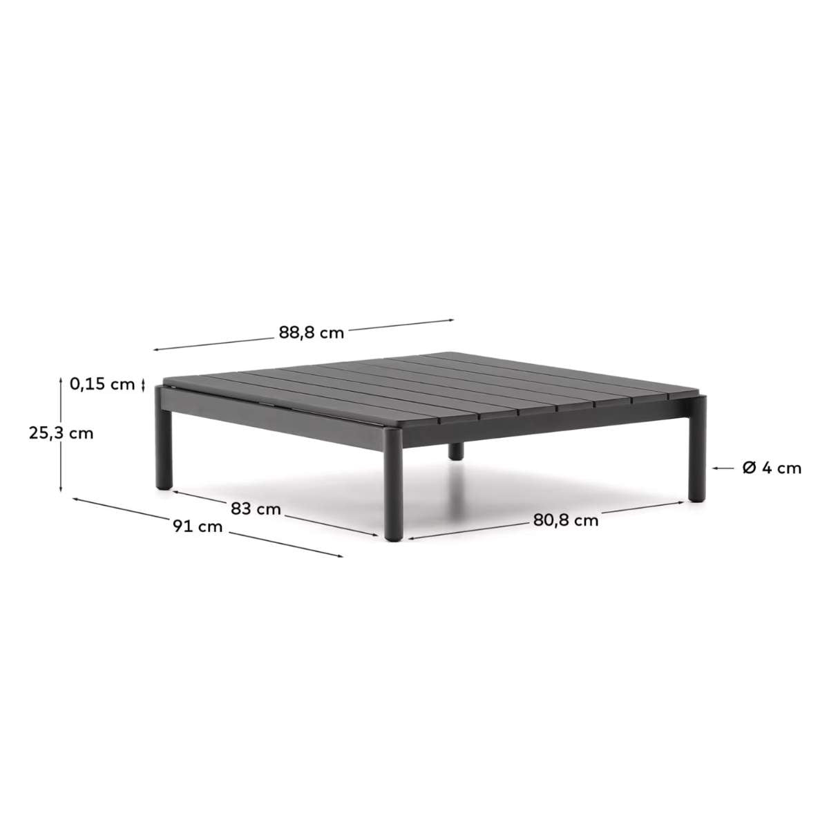 Kave Home Sorells coffee table in green aluminum 89 x 91 cm