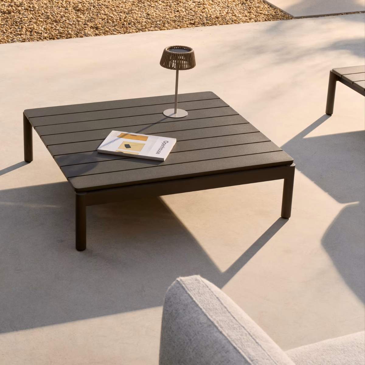 Kave Home Sorells coffee table in green aluminum 89 x 91 cm