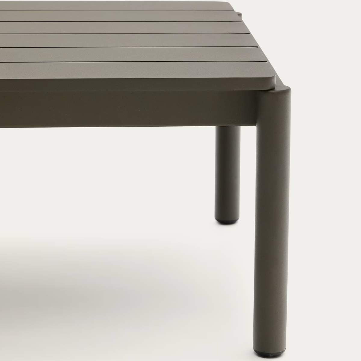 Kave Home Sorells coffee table in green aluminum 63 x 144,6 cm