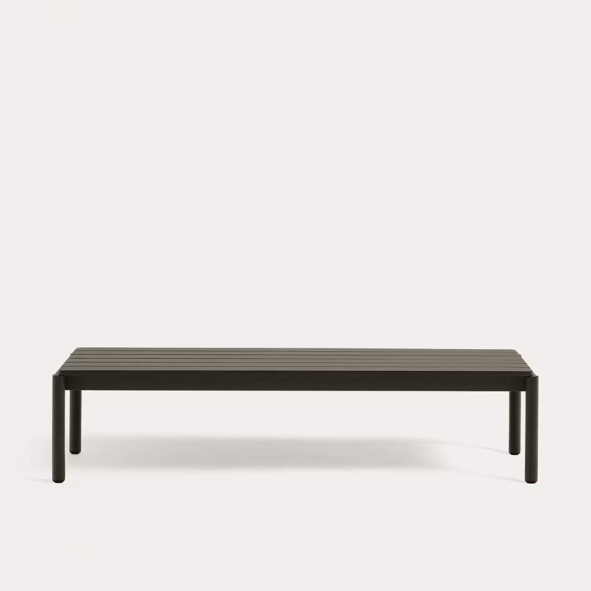 Kave Home Sorells coffee table in green aluminum 63 x 144,6 cm