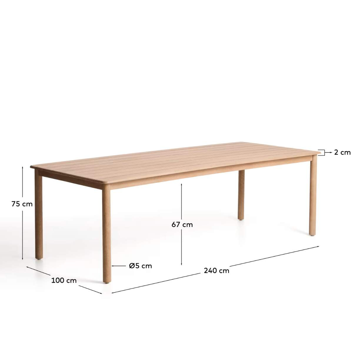 Kave Home Sori table in FSC 100% solid acacia wood 240 x 100cm