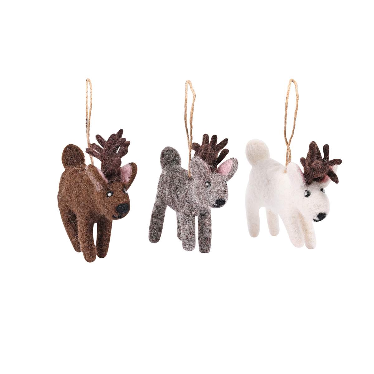 Garden Trading Southwold Reindeer Decorations Set of 3 - Pack of 5