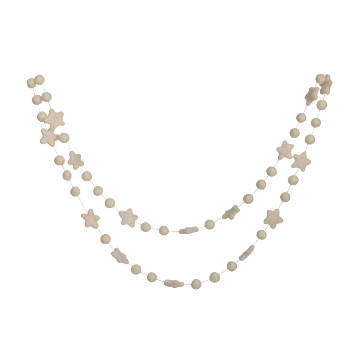 Garden Trading Southwold Star & Pom Pom Garland Warm White - Pack of 5