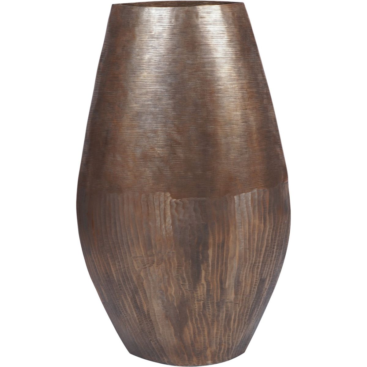 Libra Interiors Southwold Textured Oval Antique Brass Vase 100cm