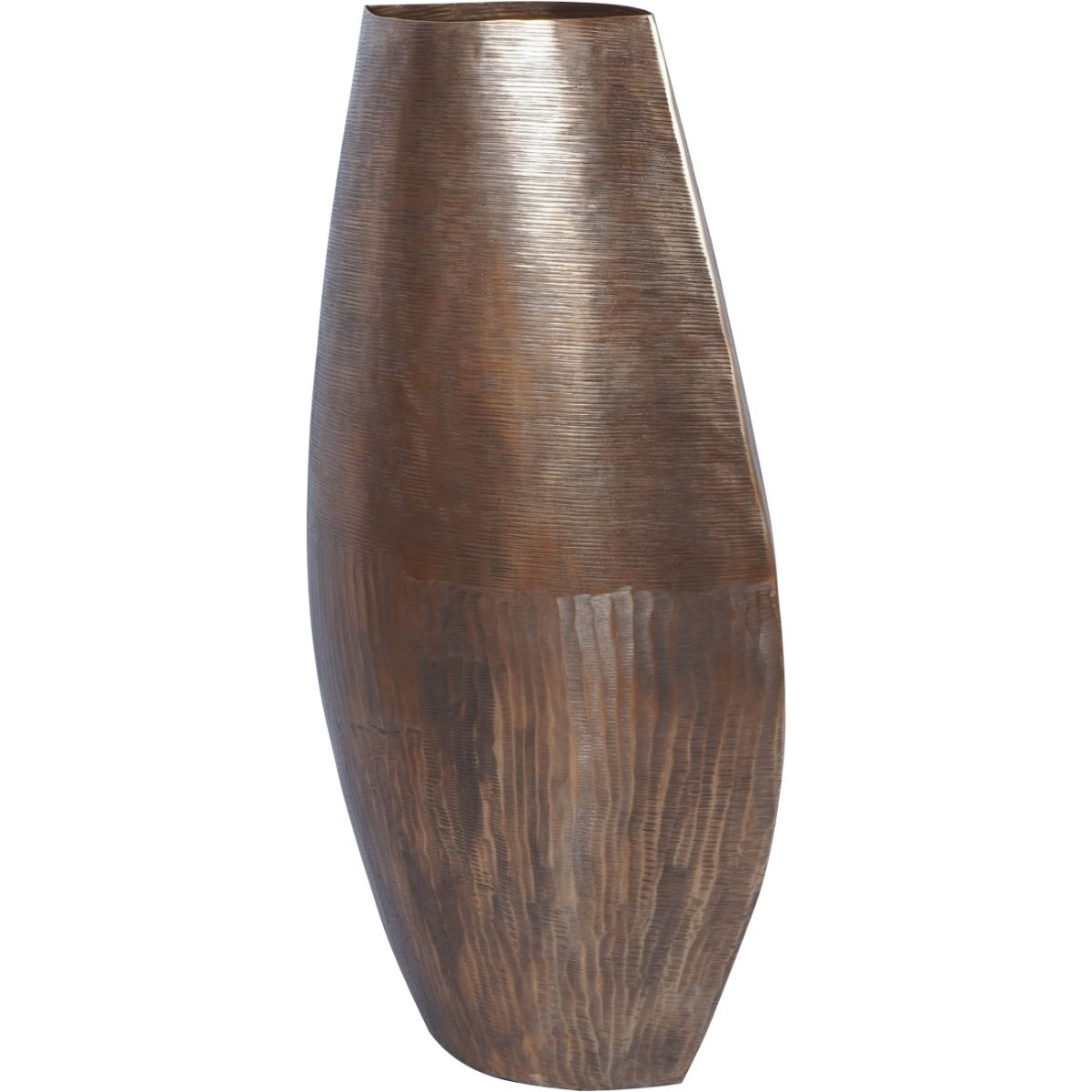 Libra Interiors Southwold Textured Oval Antique Brass Vase 100cm