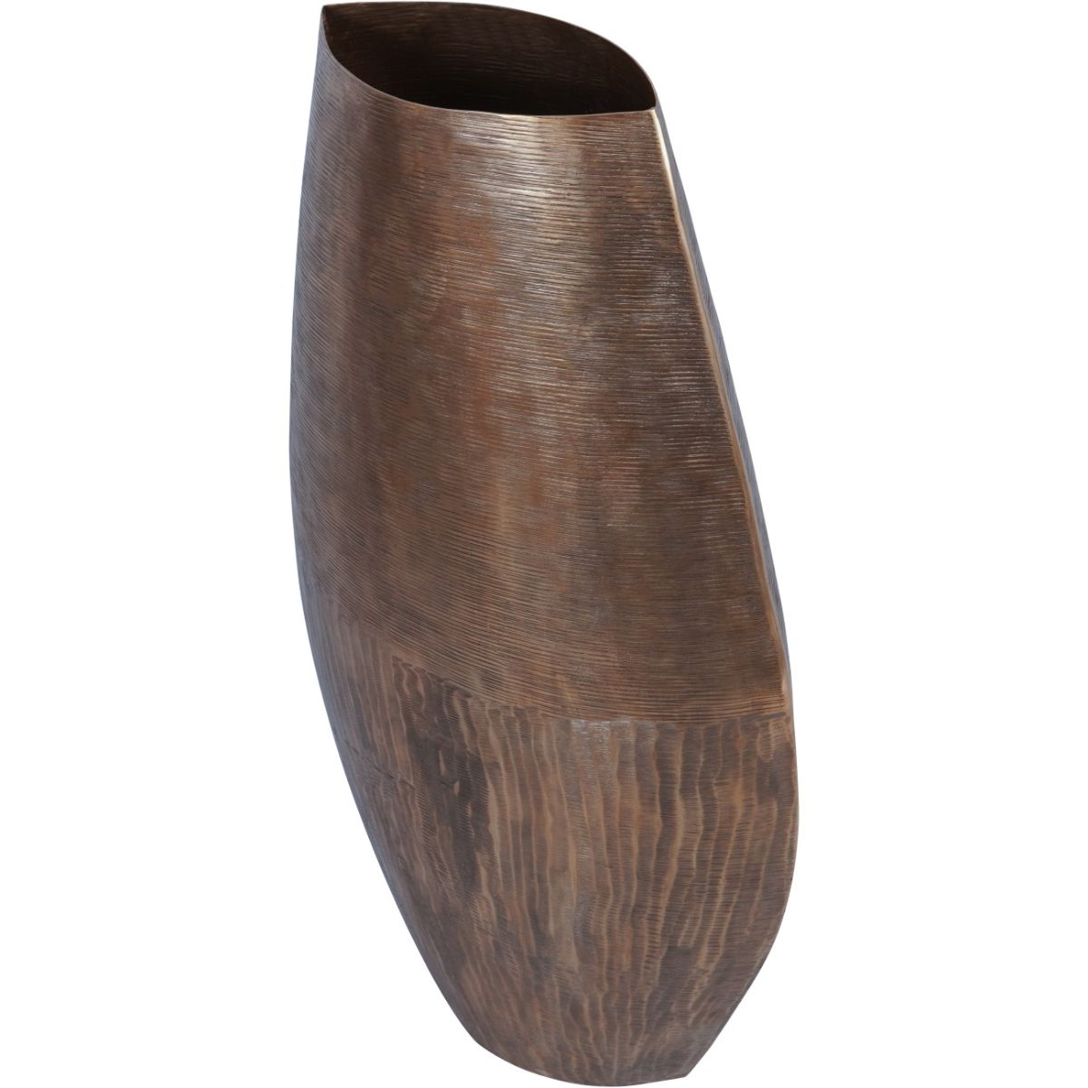 Libra Interiors Southwold Textured Oval Antique Brass Vase 100cm
