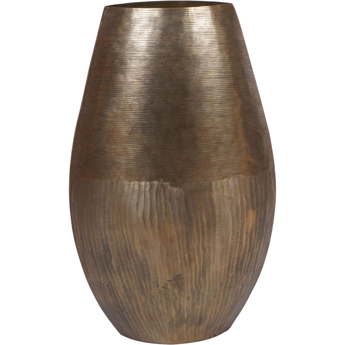 Libra Interiors Southwold Textured Oval Antique Brass Vase 80cm
