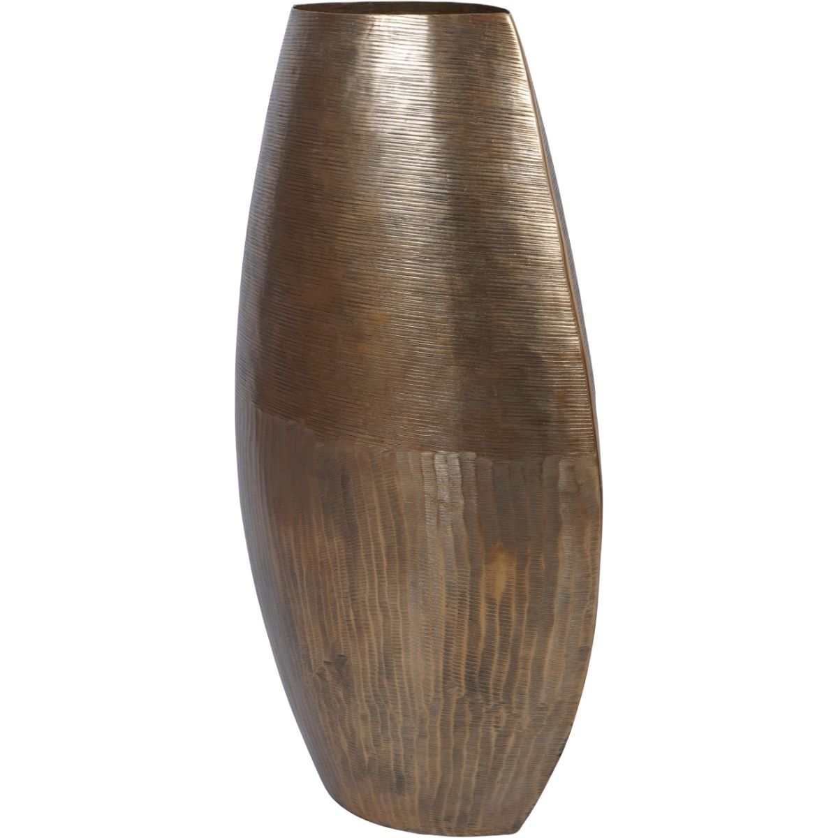 Libra Interiors Southwold Textured Oval Antique Brass Vase 80cm