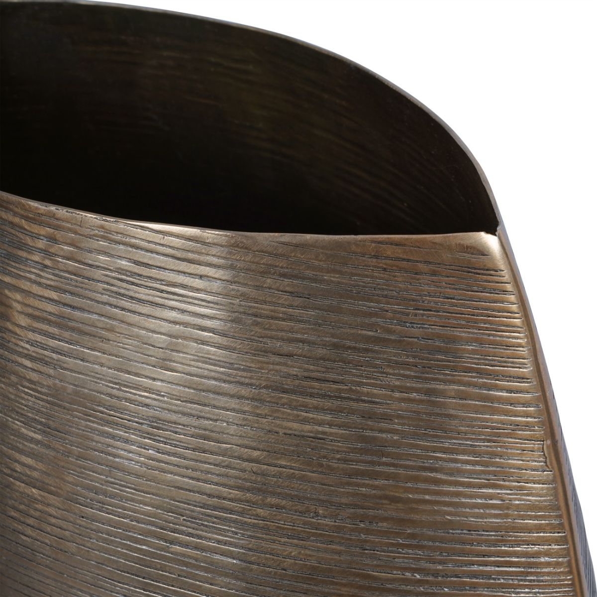 Libra Interiors Southwold Textured Oval Antique Brass Vase 80cm