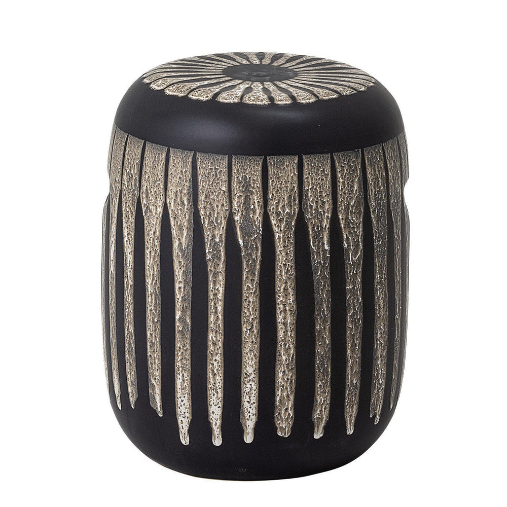 Stacey Stoneware Stool - Black And Natural-Bloomingville-Beaumonde