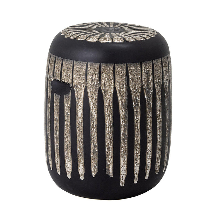 Stacey Stoneware Stool - Black And Natural-Beaumonde
