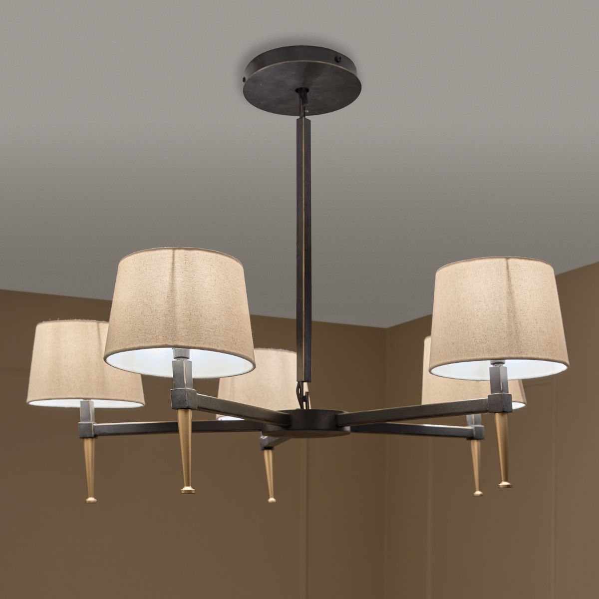 Libra Interiors Stella 5 Light Pendant with Shades