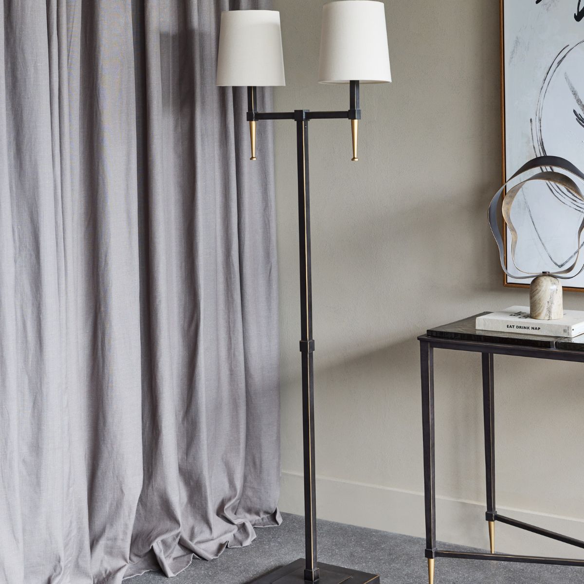 Libra Interiors Stella Floor Lamp with Shades