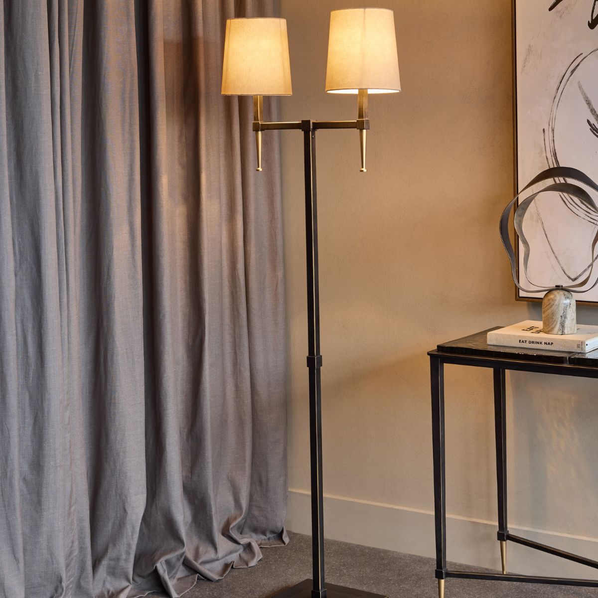 Libra Interiors Stella Floor Lamp with Shades