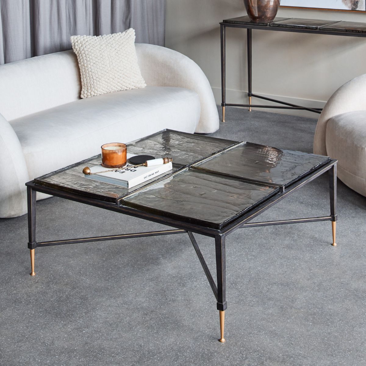 Libra Interiors Stella Square Glass Coffee Table