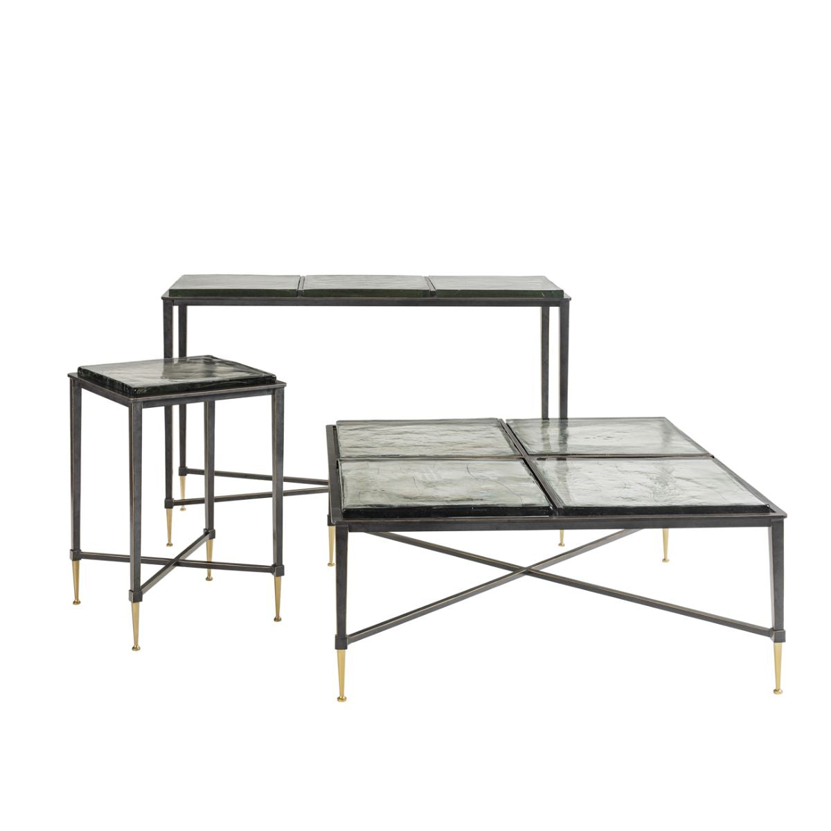 Libra Interiors Stella Square Glass Console Side Table