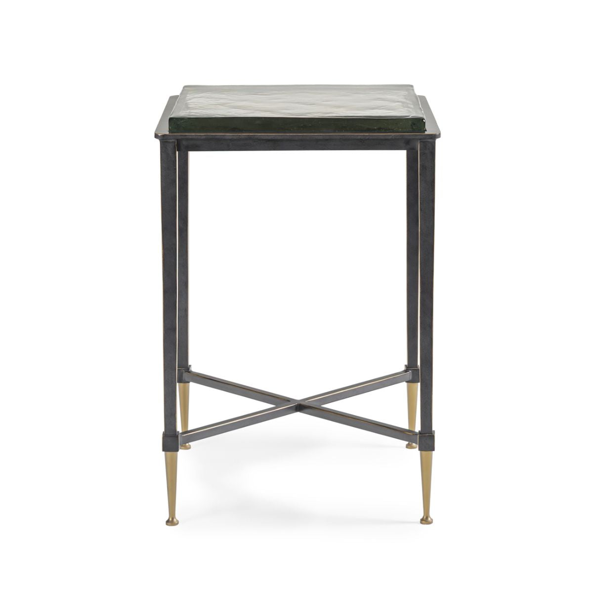 Libra Interiors Stella Square Glass Top Side Table