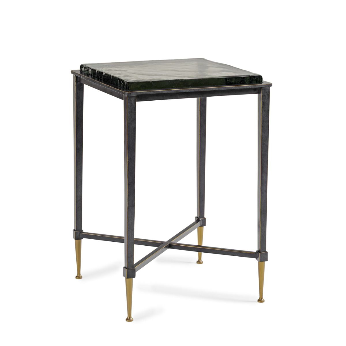 Libra Interiors Stella Square Glass Top Side Table