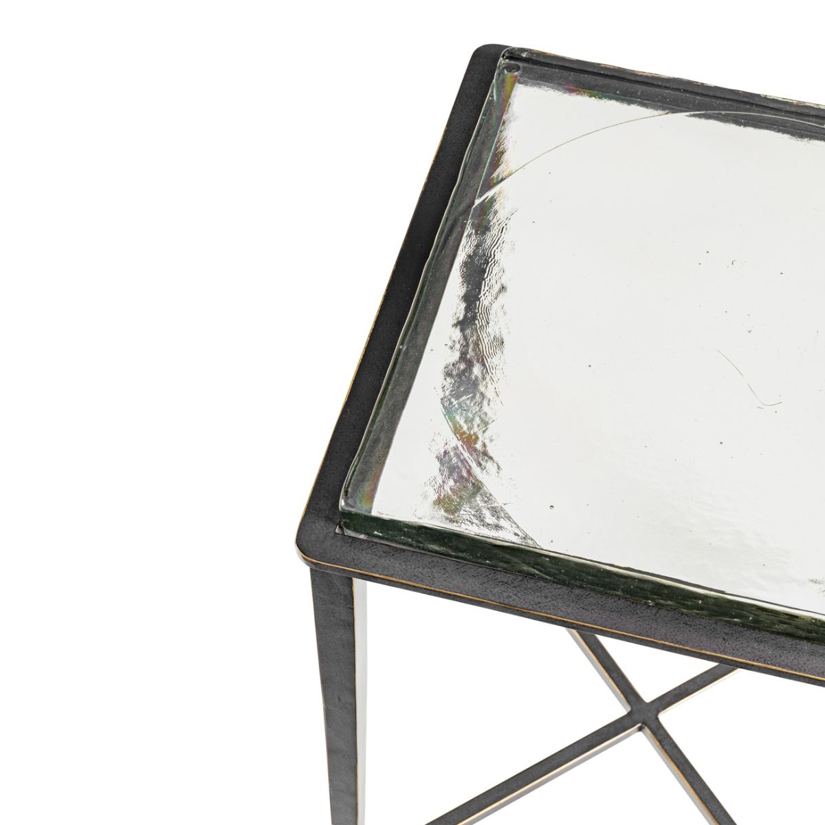 Libra Interiors Stella Square Glass Top Side Table