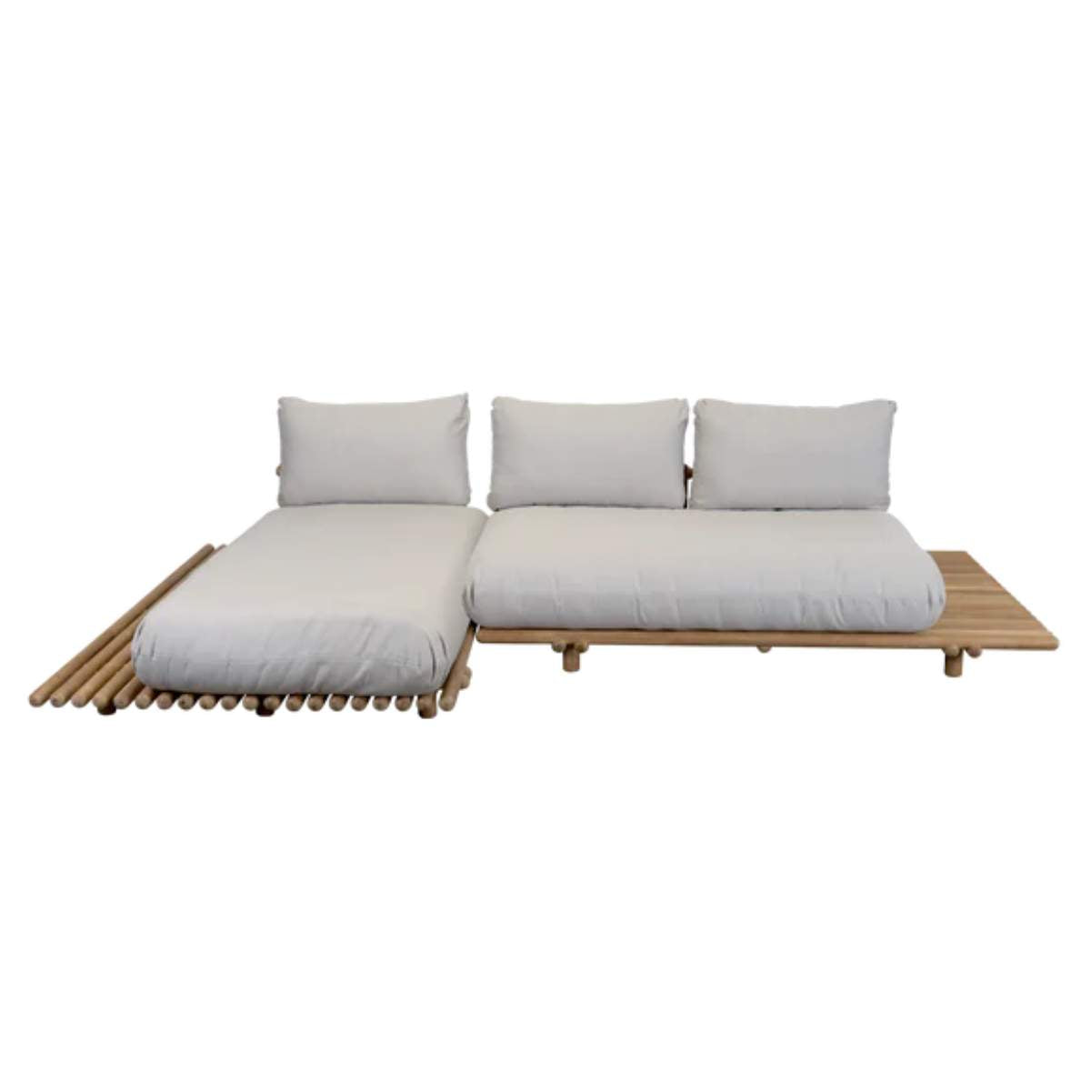 Cane-line Sticks Platform, Sofa w/ Chaise Lounge