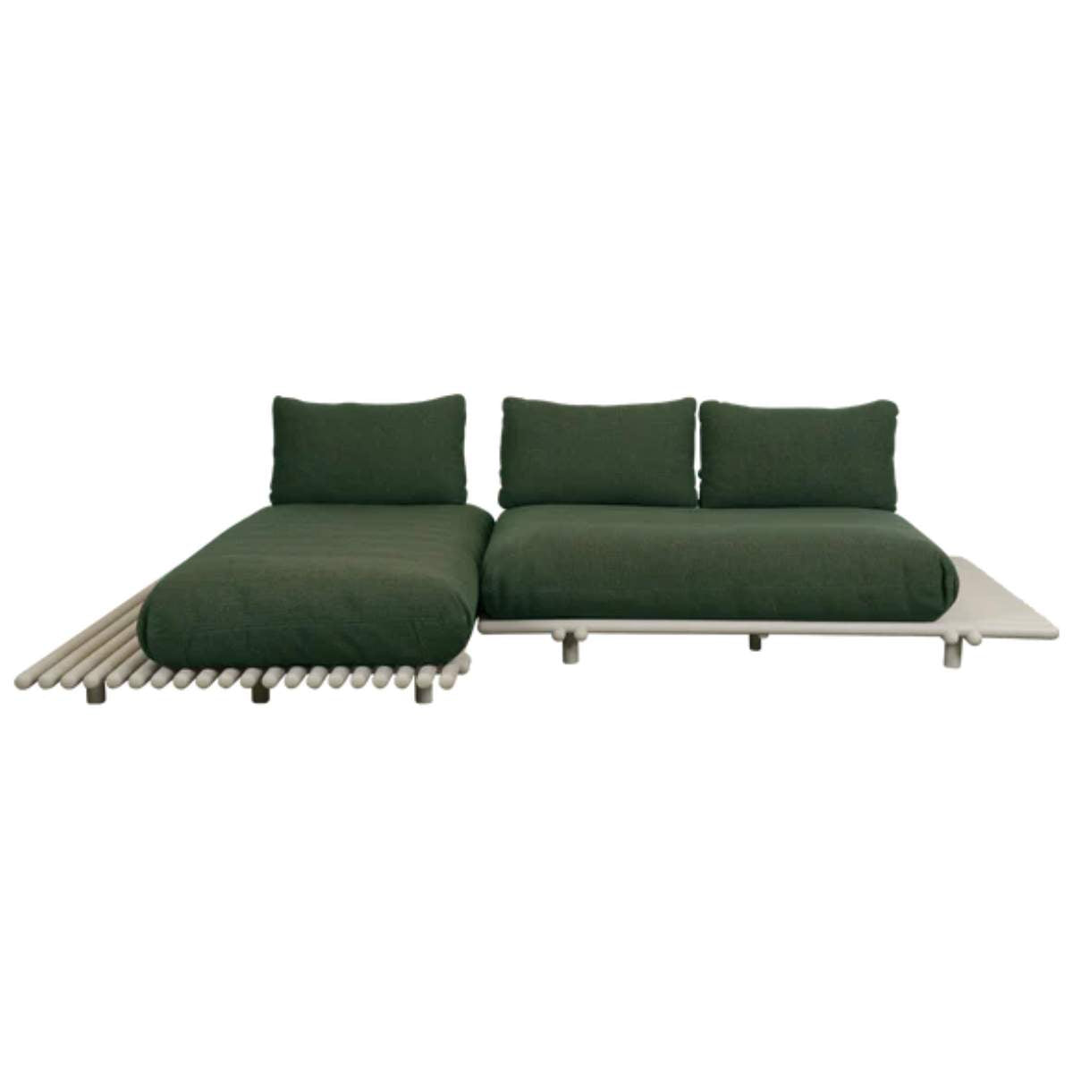 Cane-line Sticks Platform, Sofa w/ Chaise Lounge