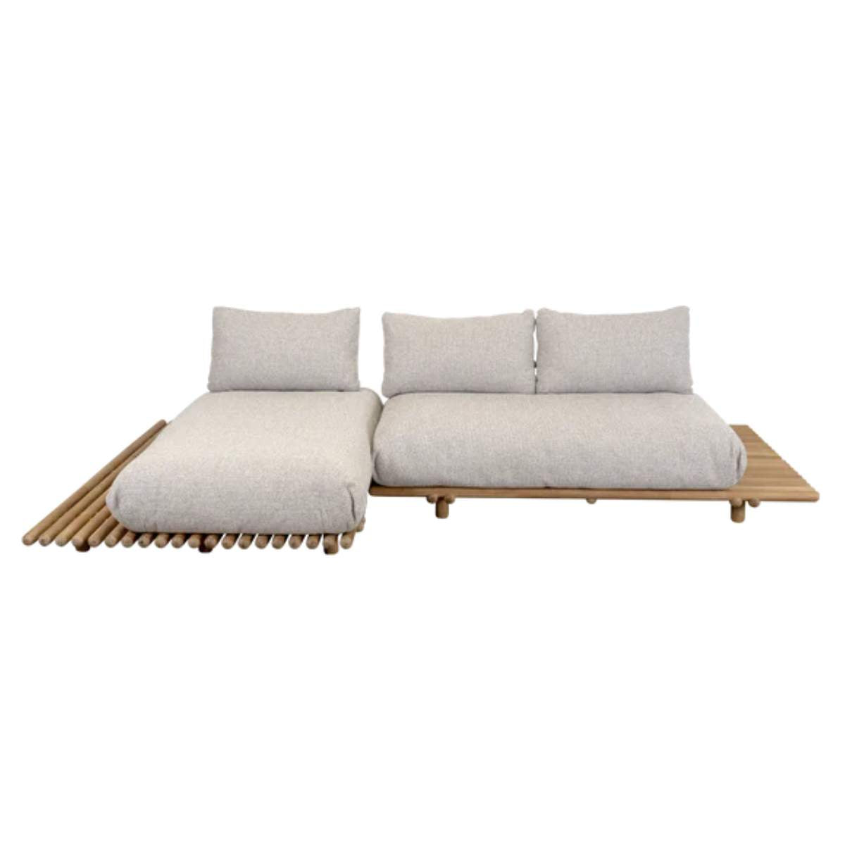 Cane-line Sticks Platform, Sofa w/ Chaise Lounge
