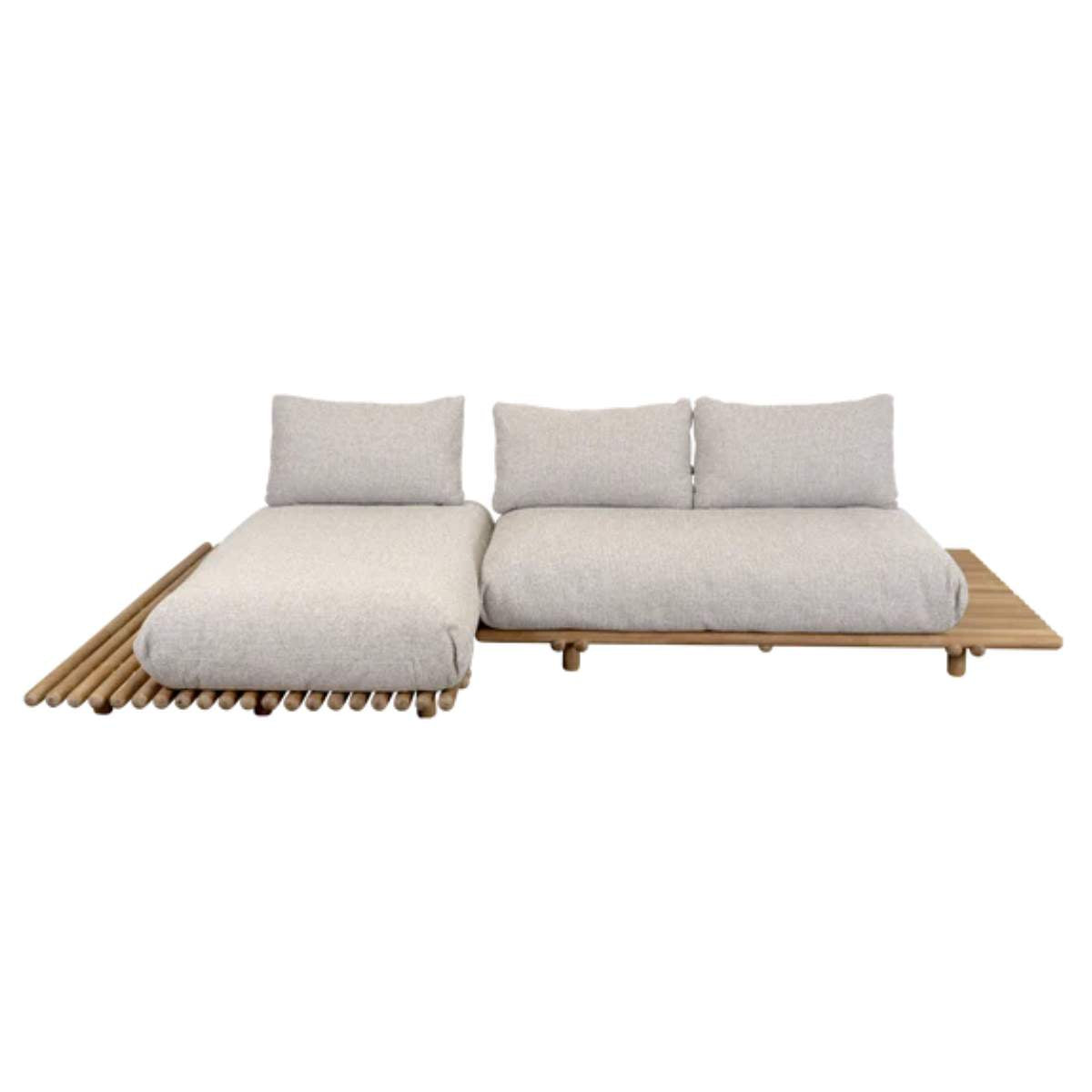 Cane-line Sticks Platform, Sofa w/ Chaise Lounge