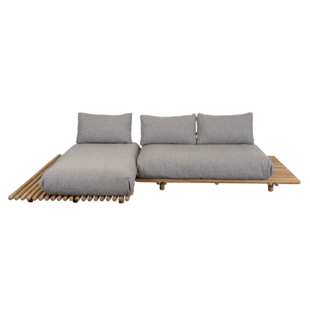 Cane-line Sticks Platform, Sofa w/ Chaise Lounge