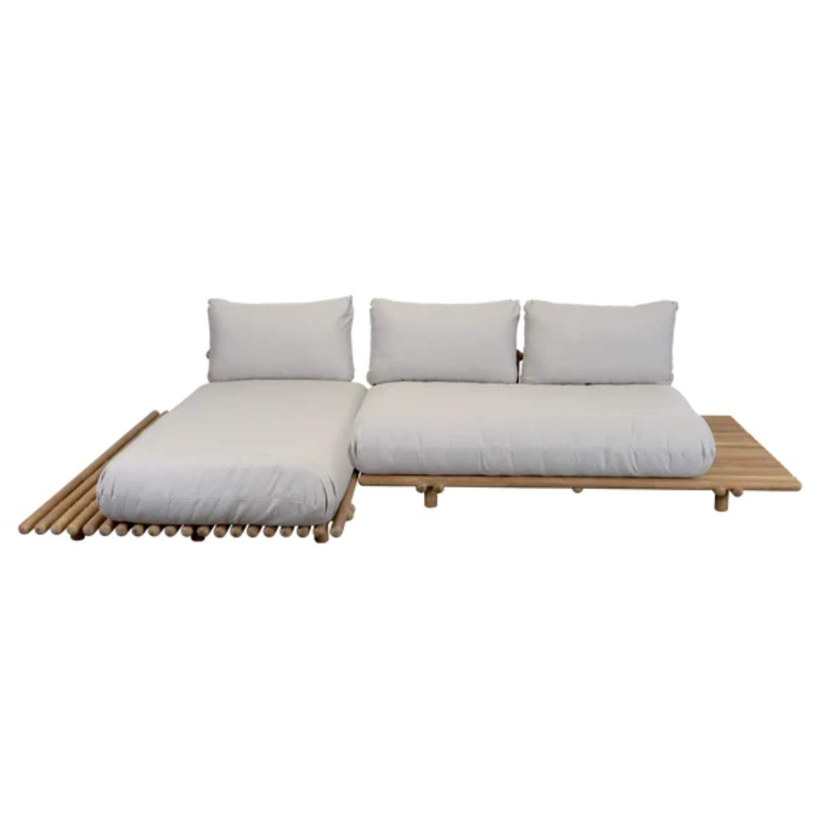Cane-line Sticks Platform, Sofa w/ Chaise Lounge