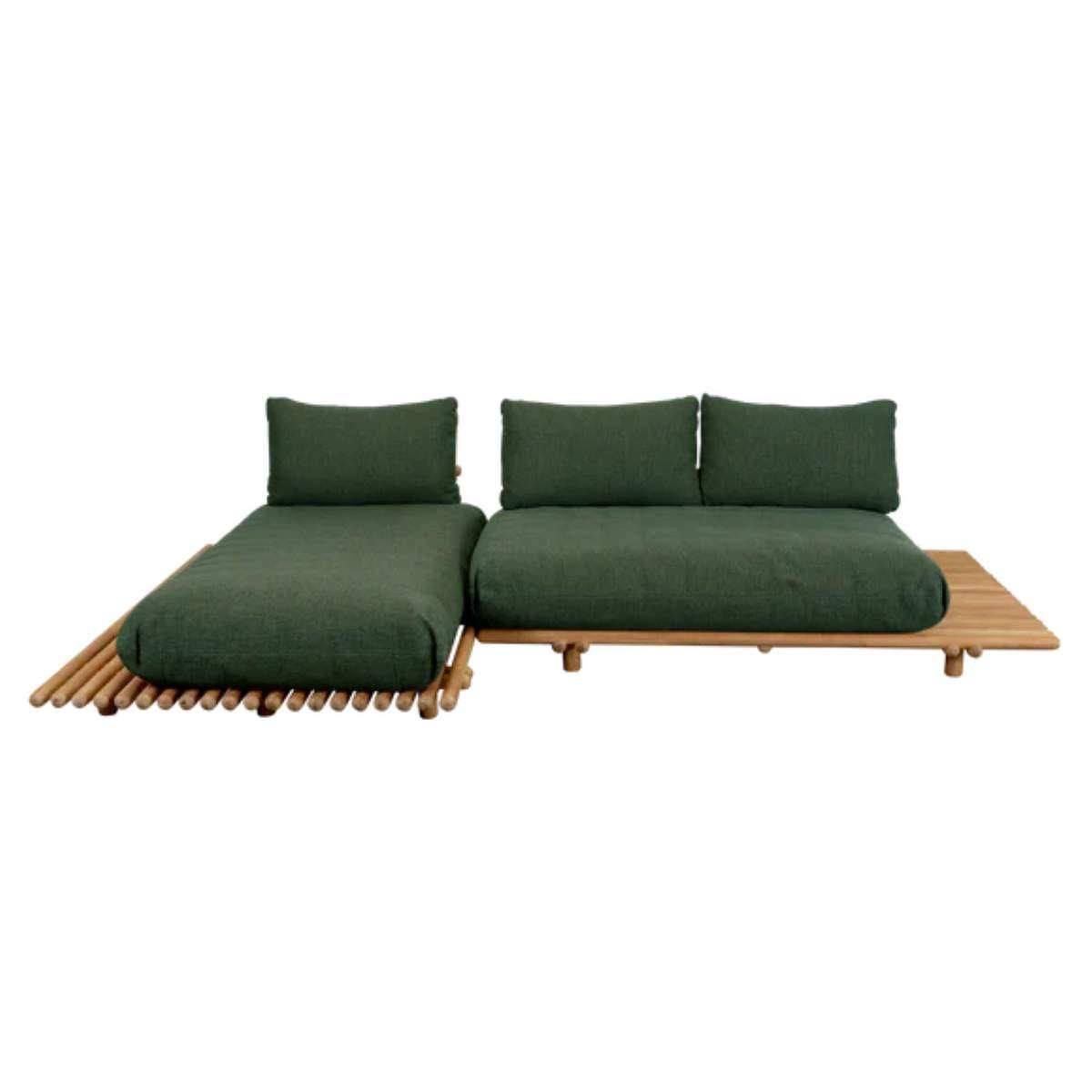 Cane-line Sticks Platform, Sofa w/ Chaise Lounge