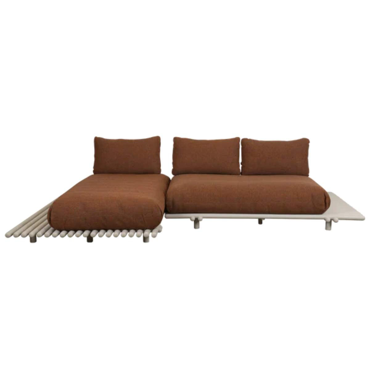 Cane-line Sticks Platform, Sofa w/ Chaise Lounge