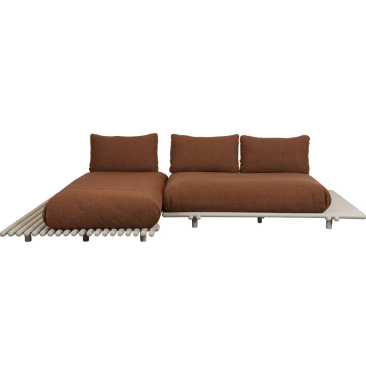 Cane-line Sticks Platform, Sofa w/ Chaise Lounge