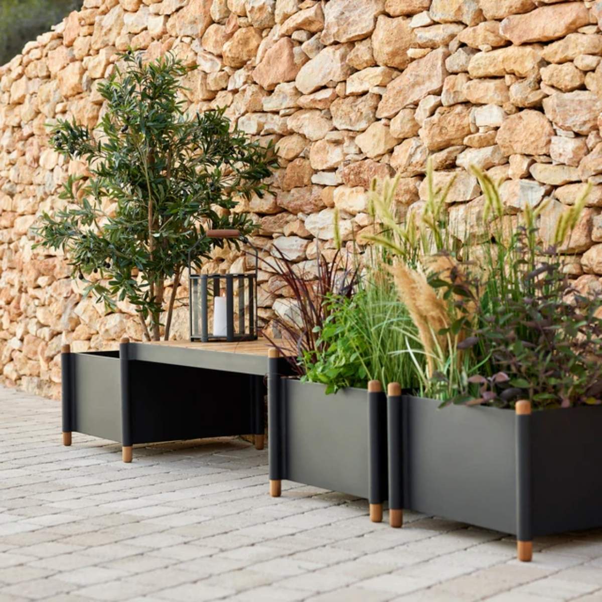 Cane-line Sticks Bench Incl. 2 Planters