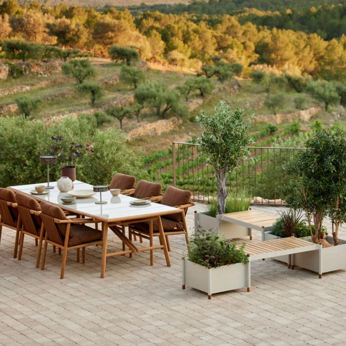 Cane-line Sticks Bench Incl. 2 Planters